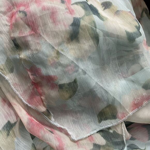 MAC DUGGAL Dress Womens 2 Floral Ruffle Hem Chiffon Ruched Sleeveless Sheath - Picture 14 of 15